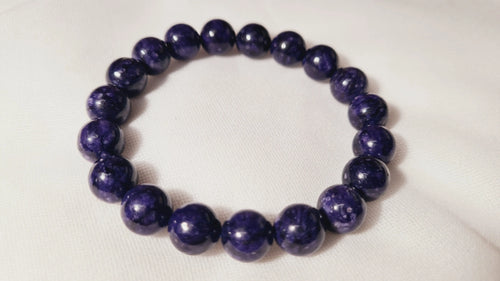 Bracelet en perles de charoïte 10mm / 18cm Cristal Roche