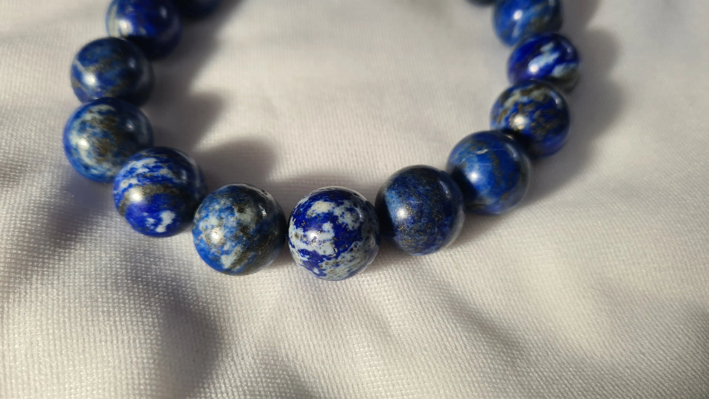Bracelets de perles de lapis lazuli 10mm / 17cm Cristal Roche
