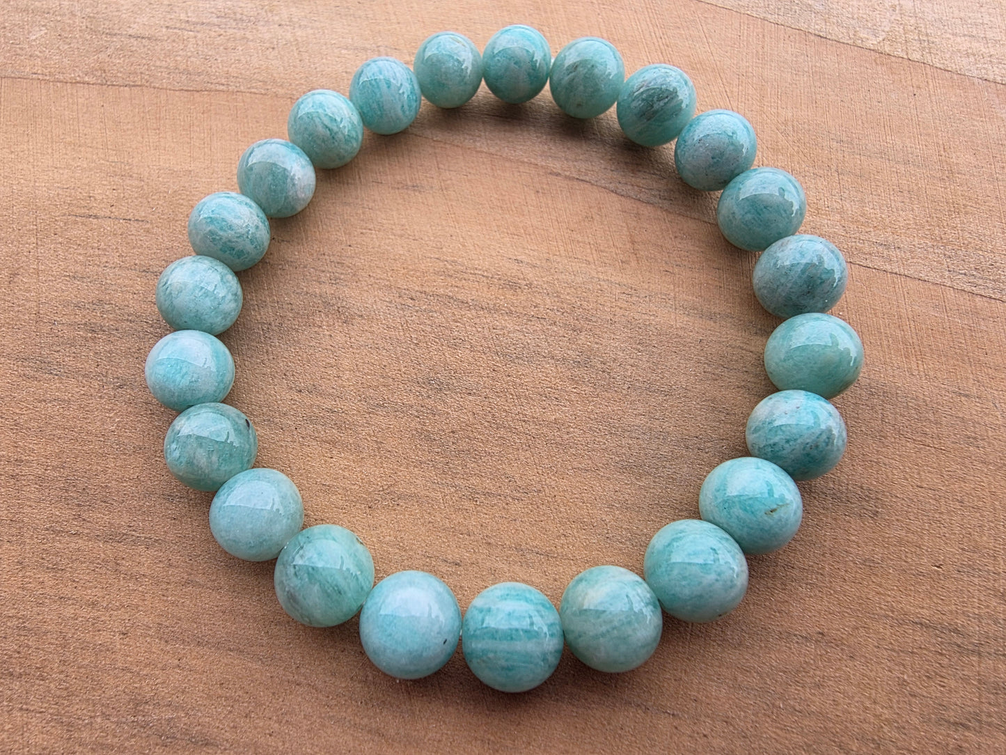 Bracelets de perles d'Amazonite 8mm Cristal Roche