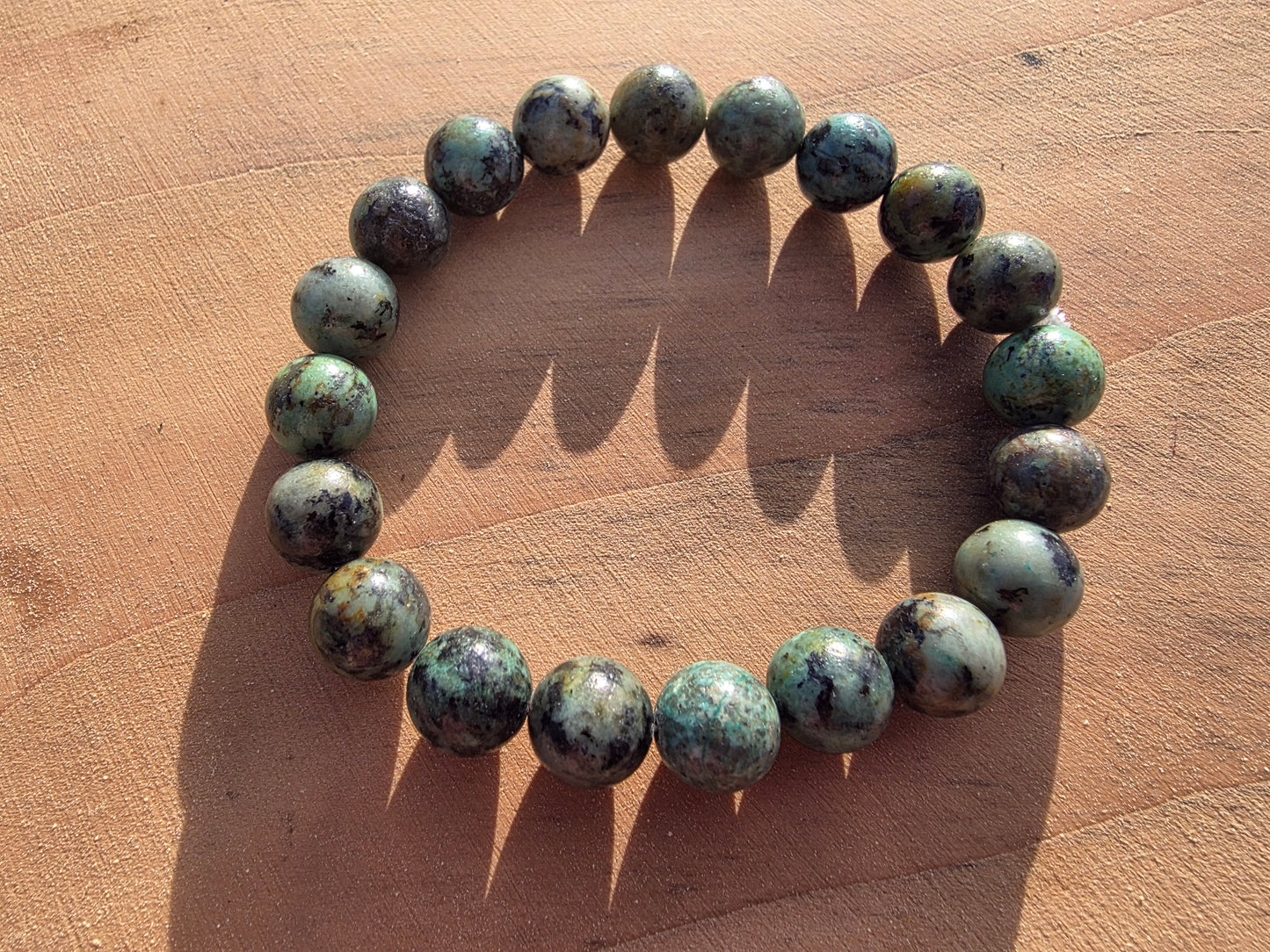 Bracelet en Turquoise de perles de 10mm Cristal Roche