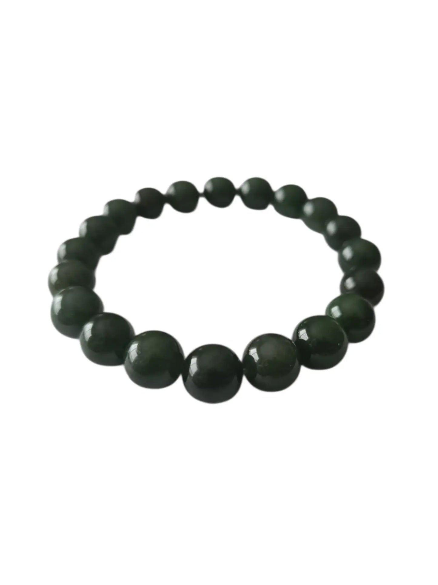 Bracelet en jade néphrite de Sibérie 8mm Cristal Roche