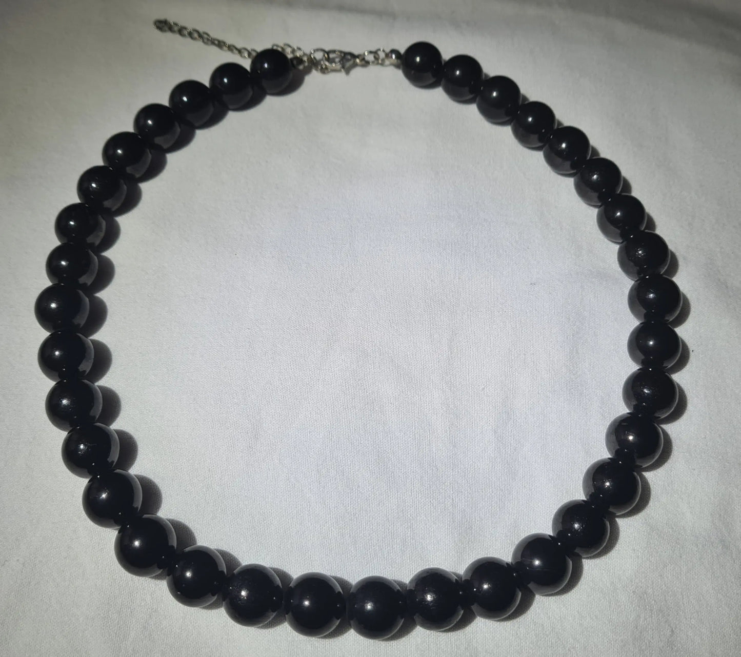 Collier Shungite 12mm Cristal Roche