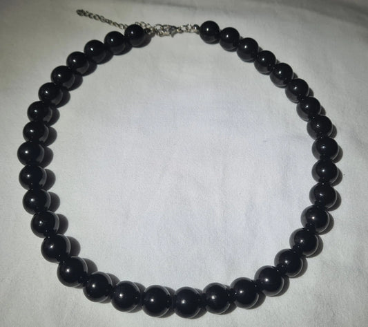 Collier Shungite 12mm Cristal Roche