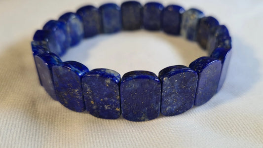 Bracelets plat de lapis lazuli 17cm Cristal Roche