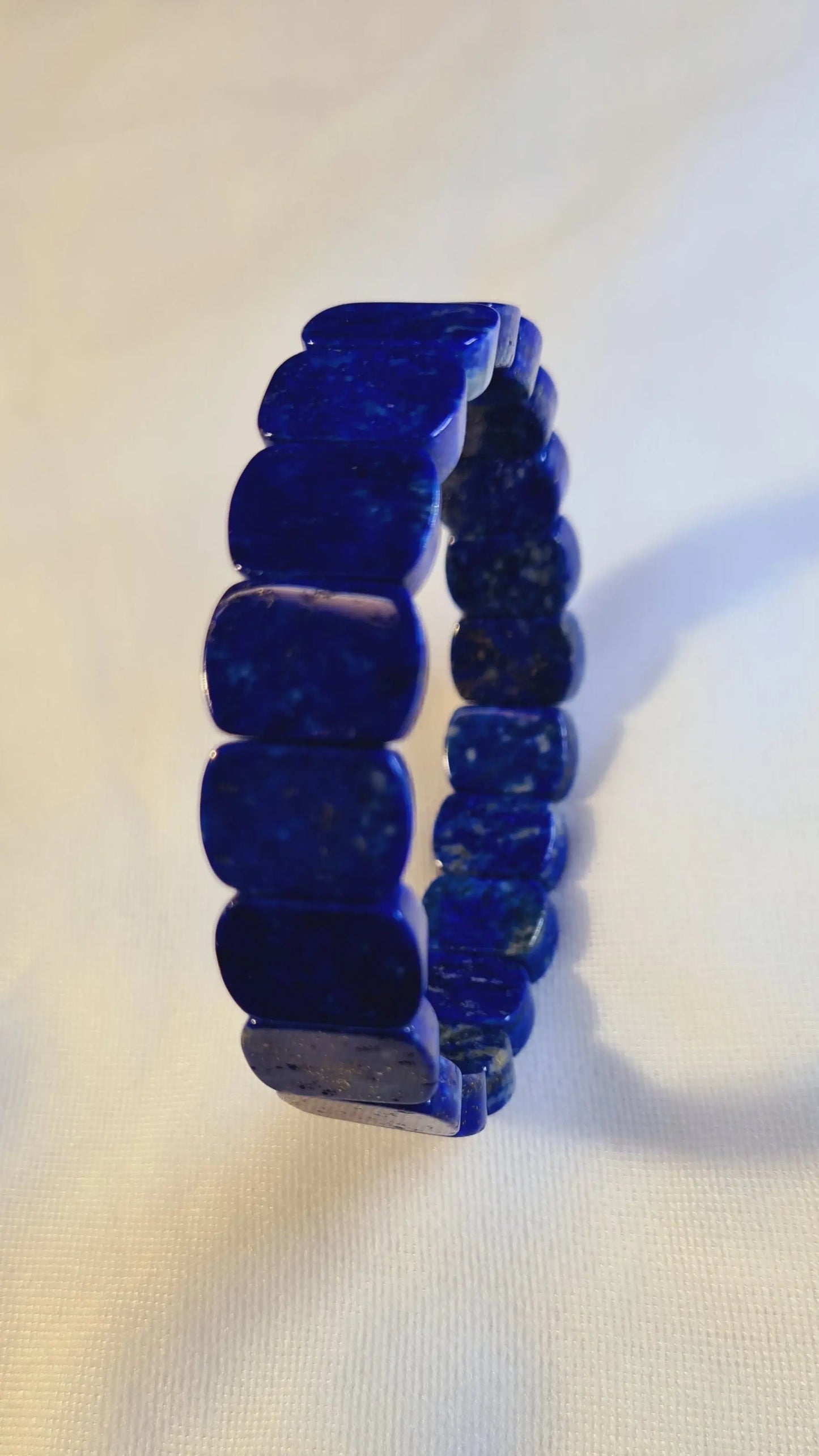 Bracelets plat de lapis lazuli 17cm Cristal Roche