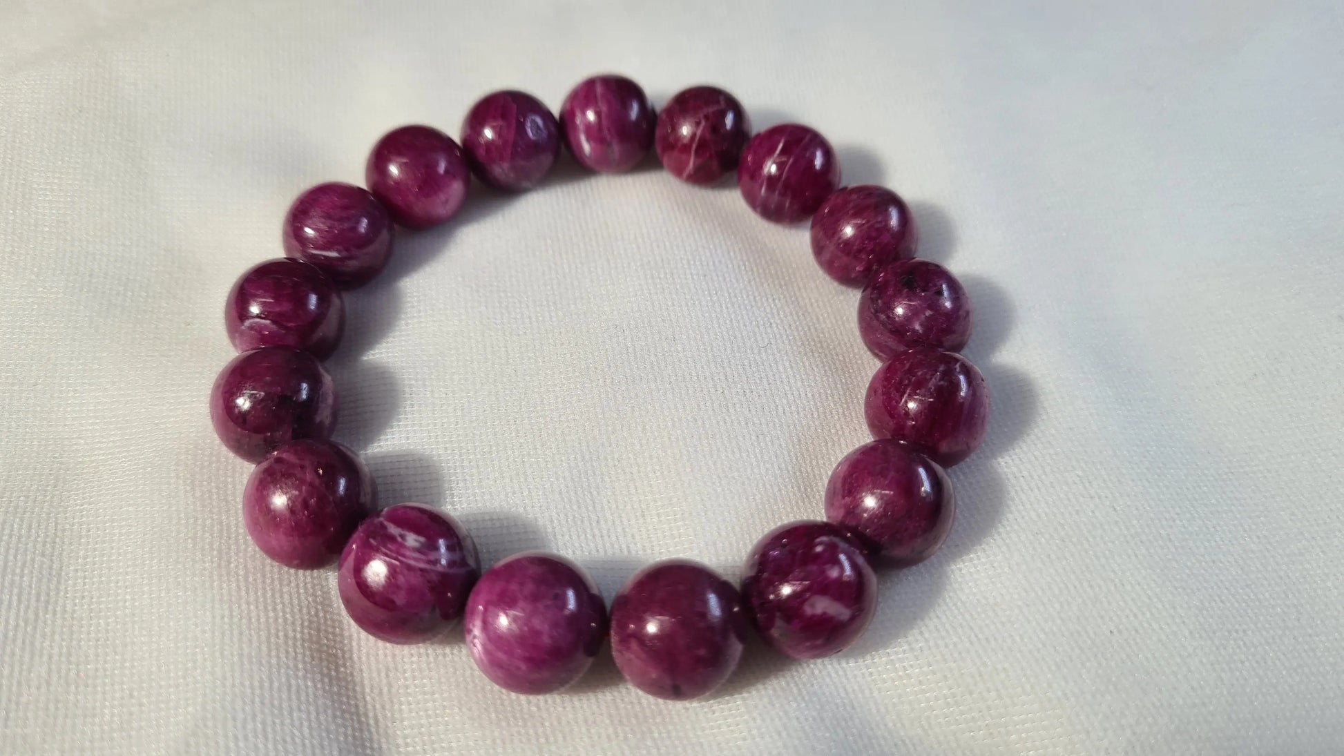 Bracelets de perles de rubis 11mm / 18.7cm Cristal Roche