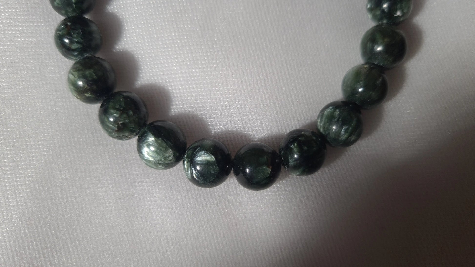 Bracelets de perles de séraphinite 9mm / 19.8cm Cristal Roche