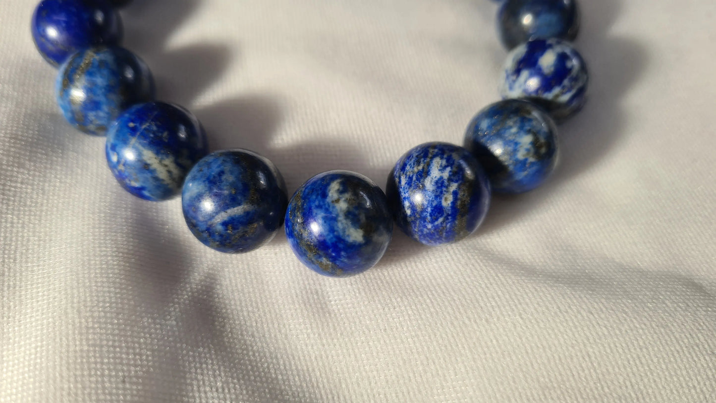 Bracelets de perles de lapis lazuli 12mm / 20cm Cristal Roche