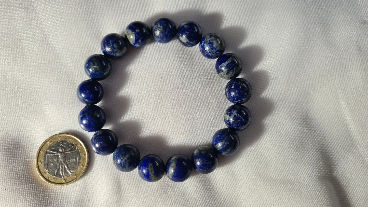 Bracelets de perles de lapis lazuli 12mm / 20cm Cristal Roche