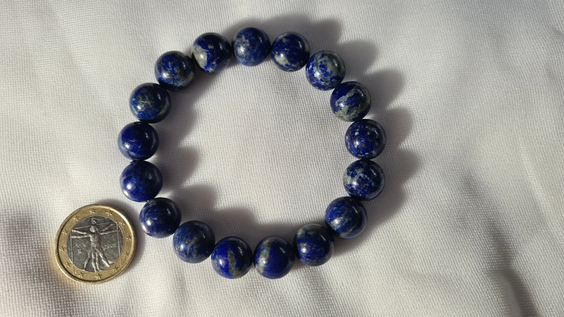 Bracelets de perles de lapis lazuli 12mm / 20cm Cristal Roche