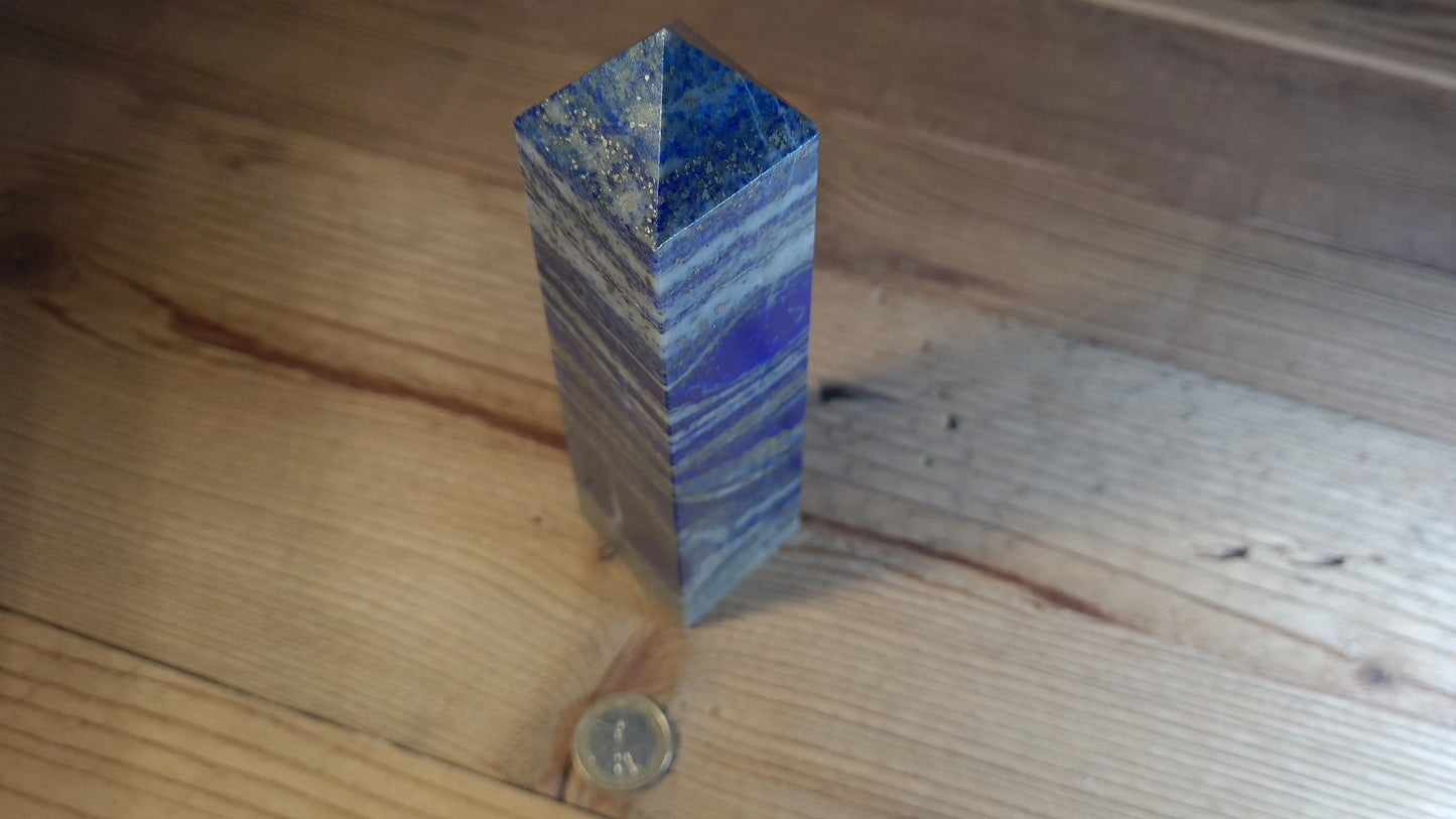 Tour / Obélisque 4 faces, 17cm, lapis-lazuli Cristal Roche