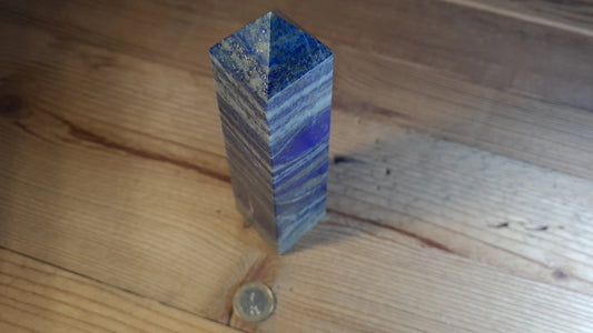Tour / Obélisque 4 faces, 17cm, lapis-lazuli Cristal Roche