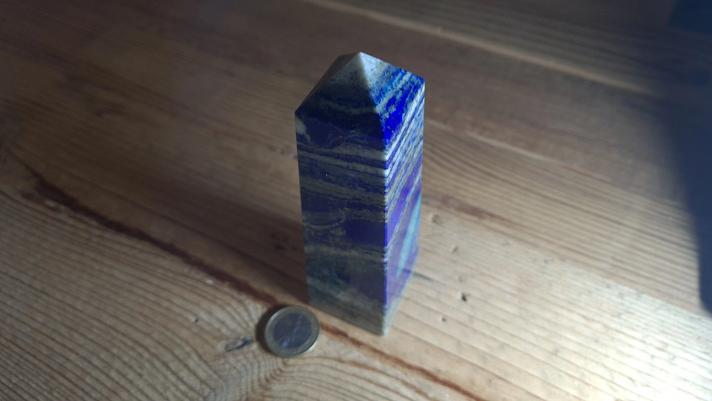 Tour / Obélisque 4 faces, 12cm, lapis-lazuli Cristal Roche