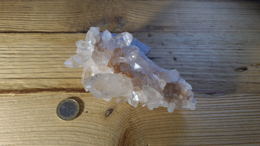 Amas de cristaux de roche / quartz 395g, 12x8cm Cristal Roche