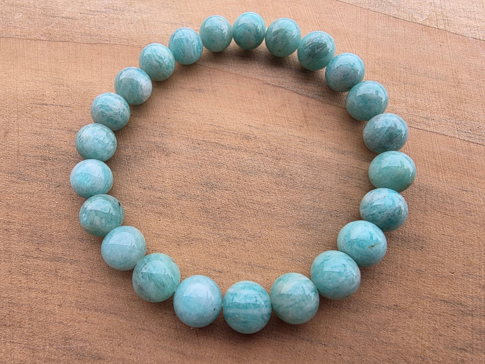 Bracelets de perles d'Amazonite 8mm Cristal Roche