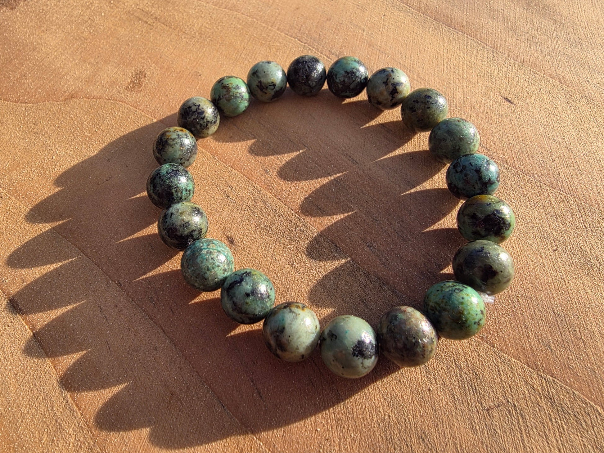Bracelet en Turquoise de perles de 10mm Cristal Roche