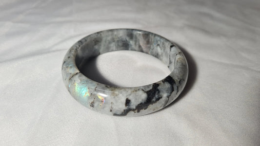 Bracelet massif "jonc" en labradorite Cristal Roche