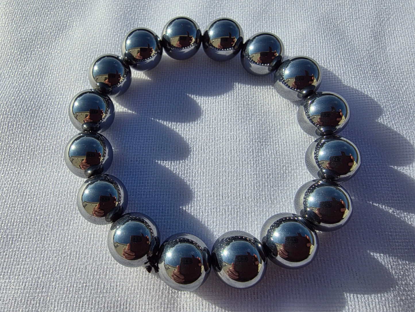 Bracelets de perles de shungite élite 12mm / 19.2cm Cristal Roche