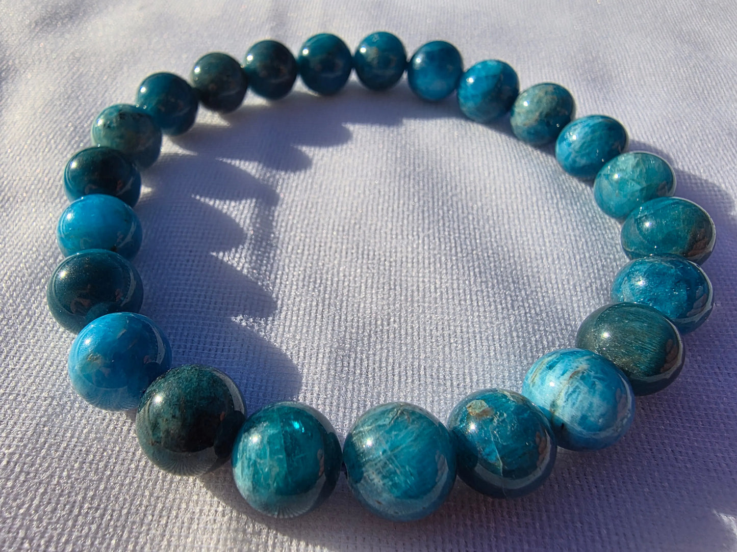 Bracelets de perles en Apatite 10mm Cristal Roche