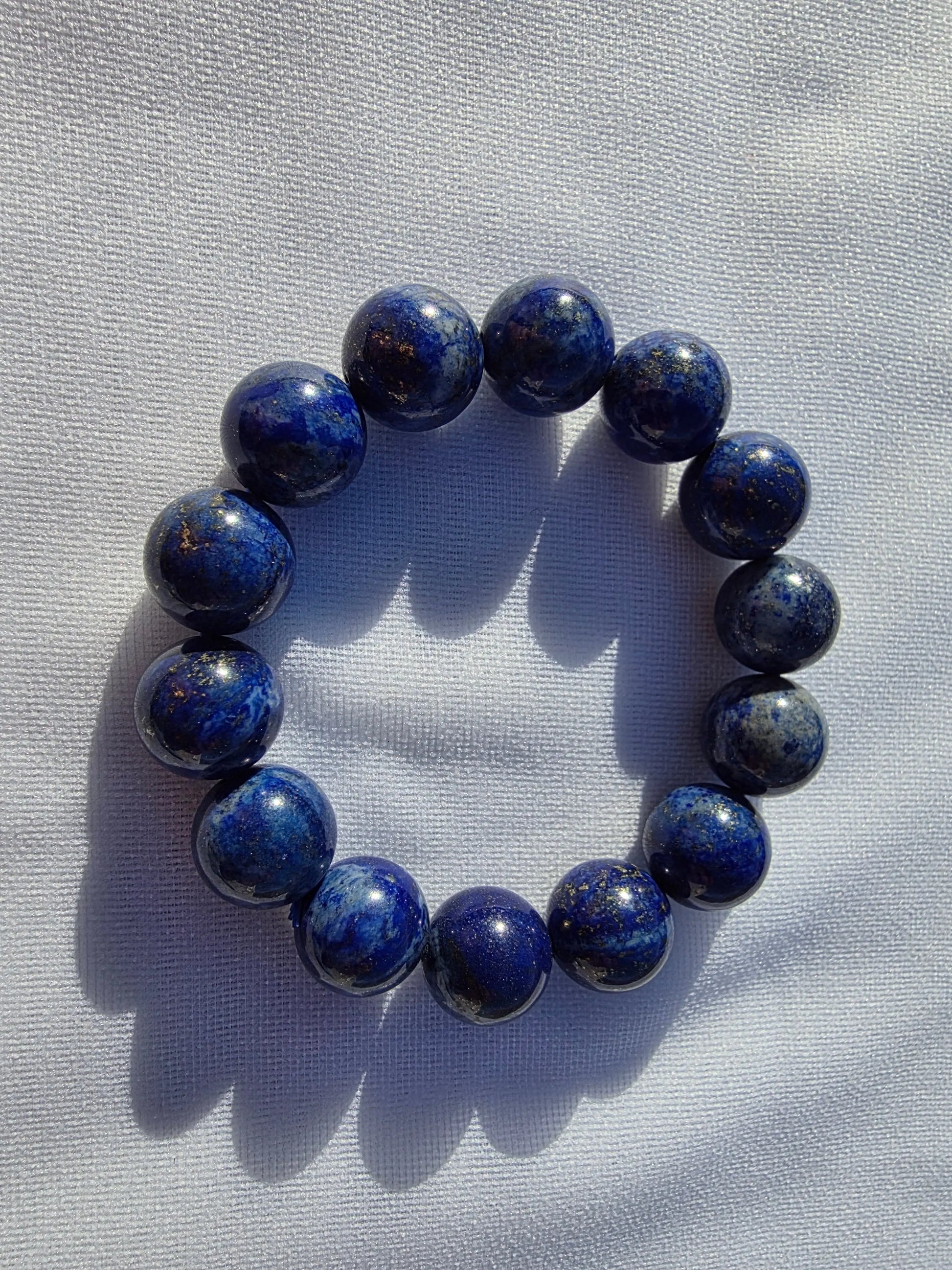 Bracelets de perles de lapis lazuli 14mm Cristal Roche