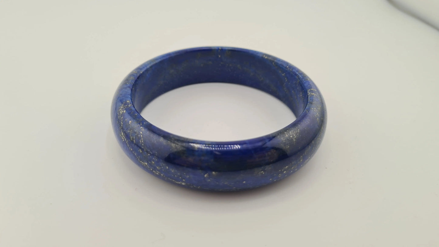 Bracelet massif "jonc" en lapis-lazuli Cristal Roche