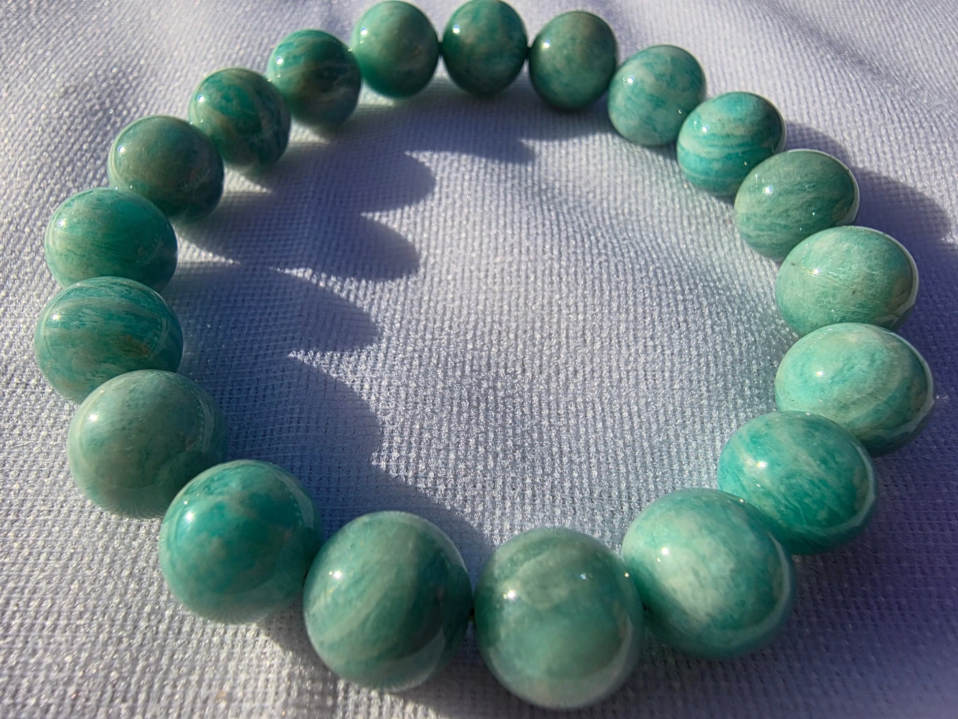 Bracelets de perles d'Amazonite 10mm Cristal Roche