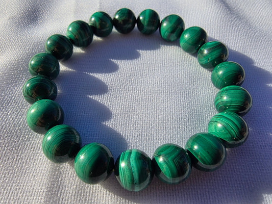 Bracelets de perles en Malachite 10mm Cristal Roche