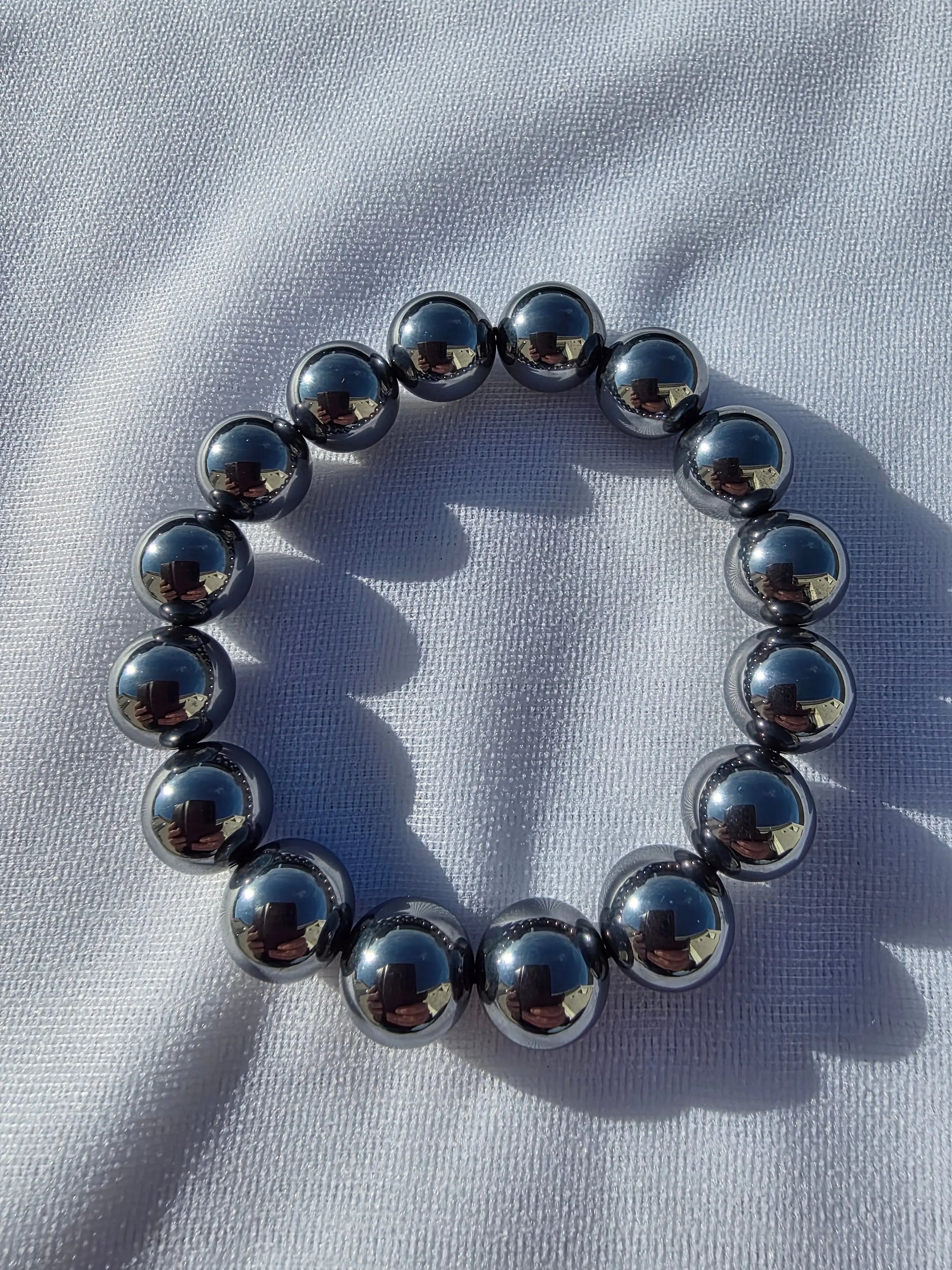 Bracelets de perles de shungite élite 12mm / 19.2cm Cristal Roche