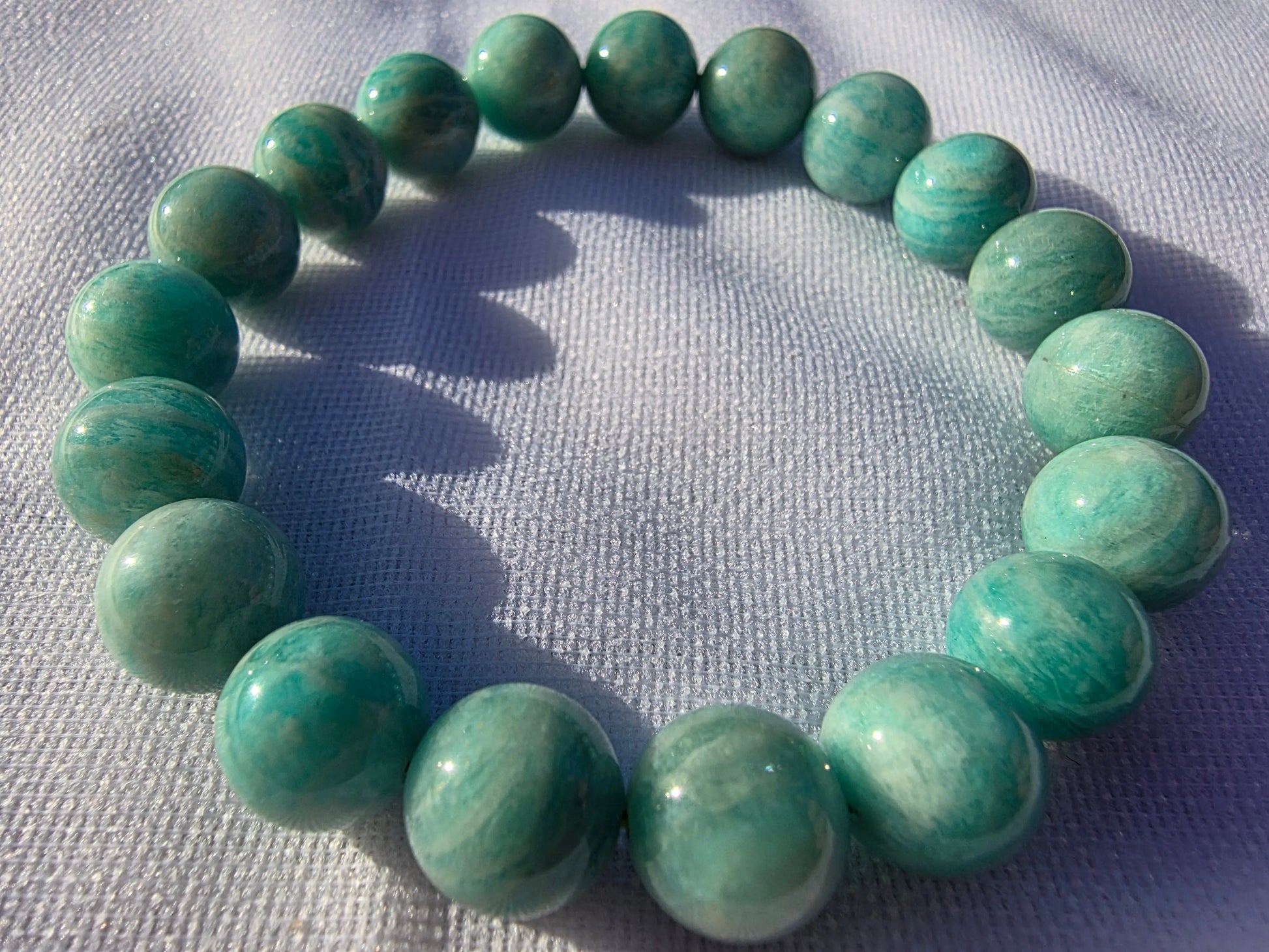 Bracelets de perles d'Amazonite 10mm Cristal Roche