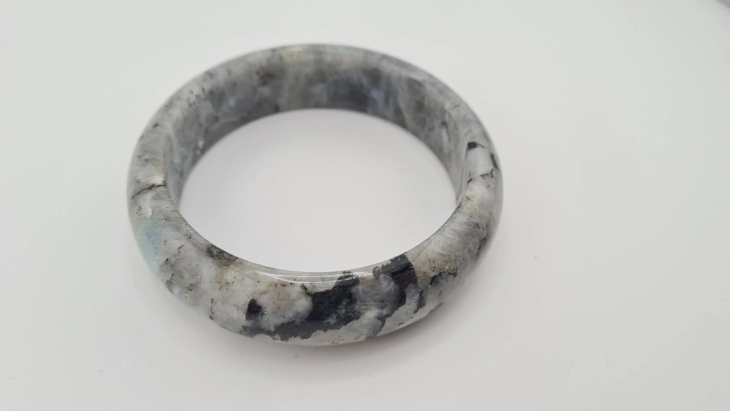 Bracelet massif "jonc" en labradorite Cristal Roche