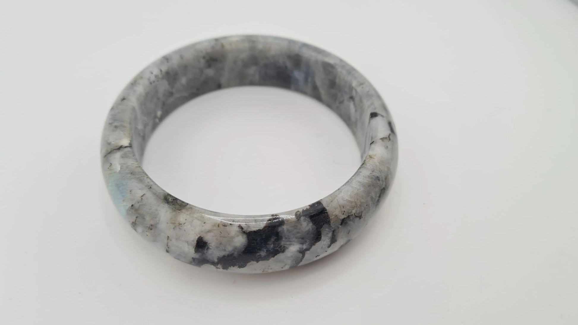 Bracelet massif "jonc" en labradorite Cristal Roche