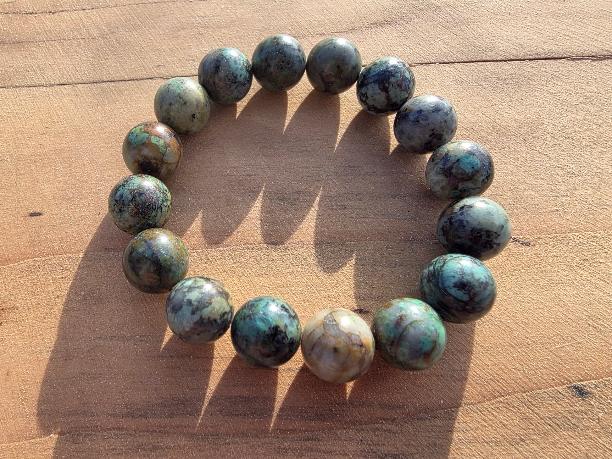 Bracelet en Turquoise de perles de 12mm Cristal Roche