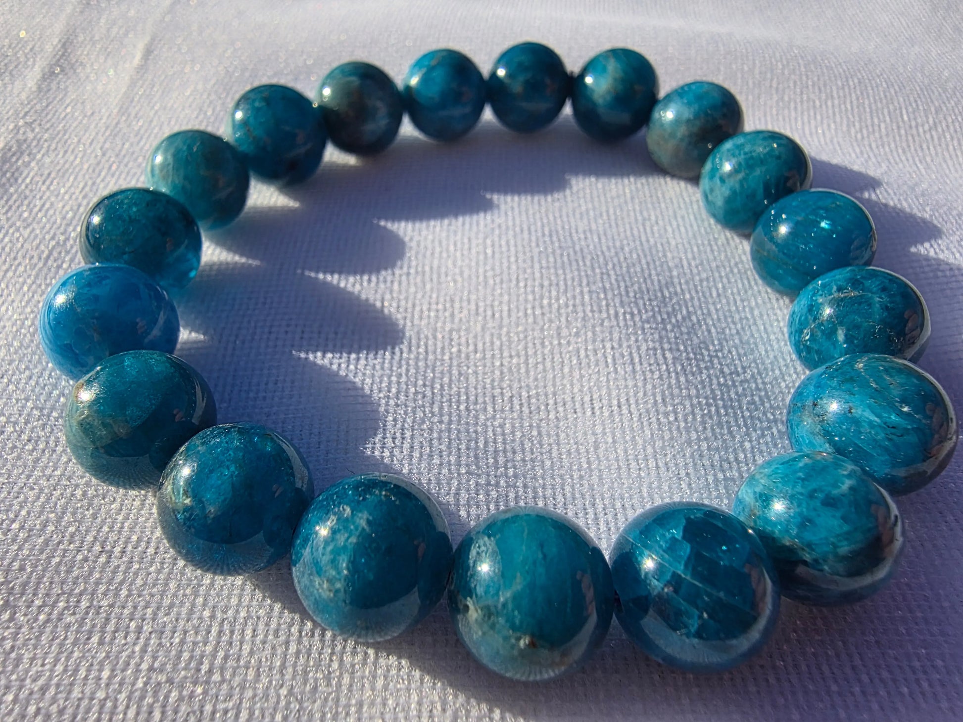 Bracelets de perles en Apatite 10mm Cristal Roche