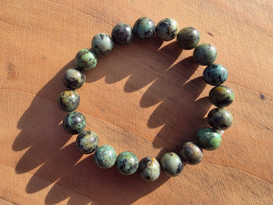 Bracelet en Turquoise de perles de 10mm Cristal Roche