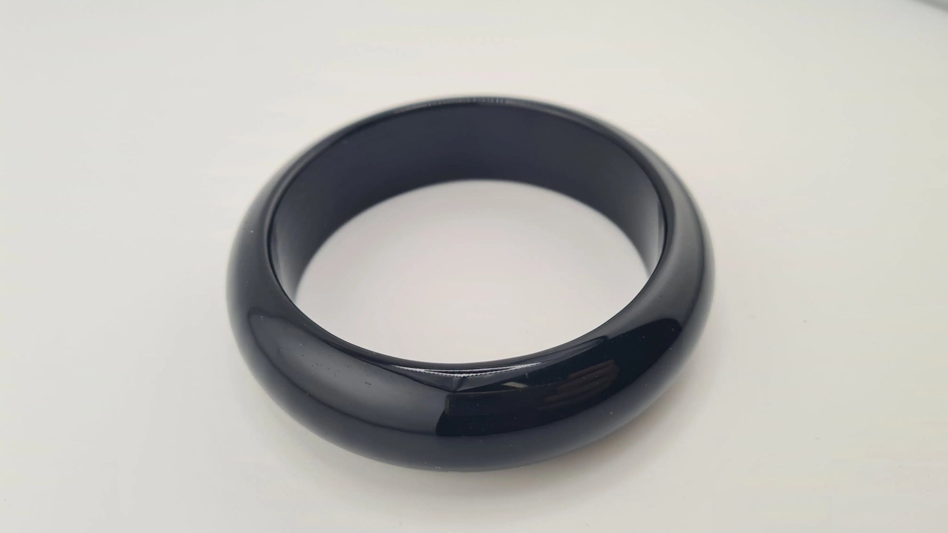 Bracelet massif "jonc" en obsidienne Cristal Roche