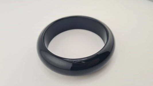 Bracelet massif "jonc" en obsidienne Cristal Roche