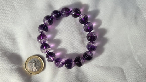 Bracelets de perles d'améthyste 12mm / 19.2cm Cristal Roche