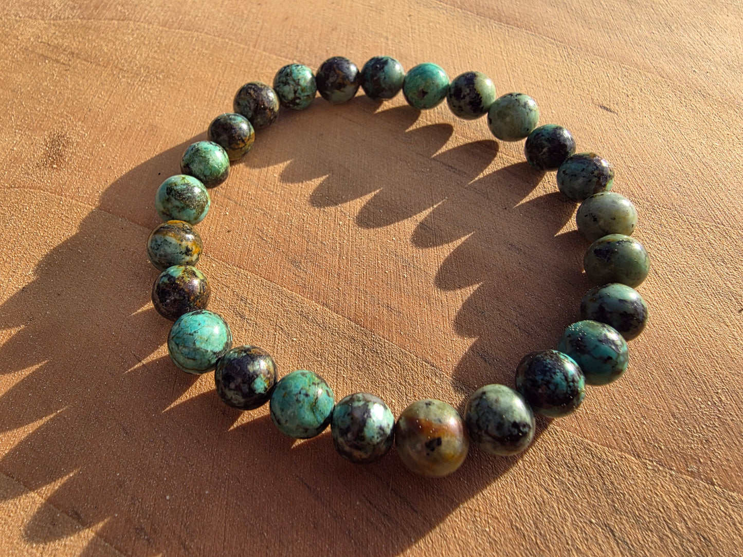 Bracelet en Turquoise de perles de 8mm Cristal Roche