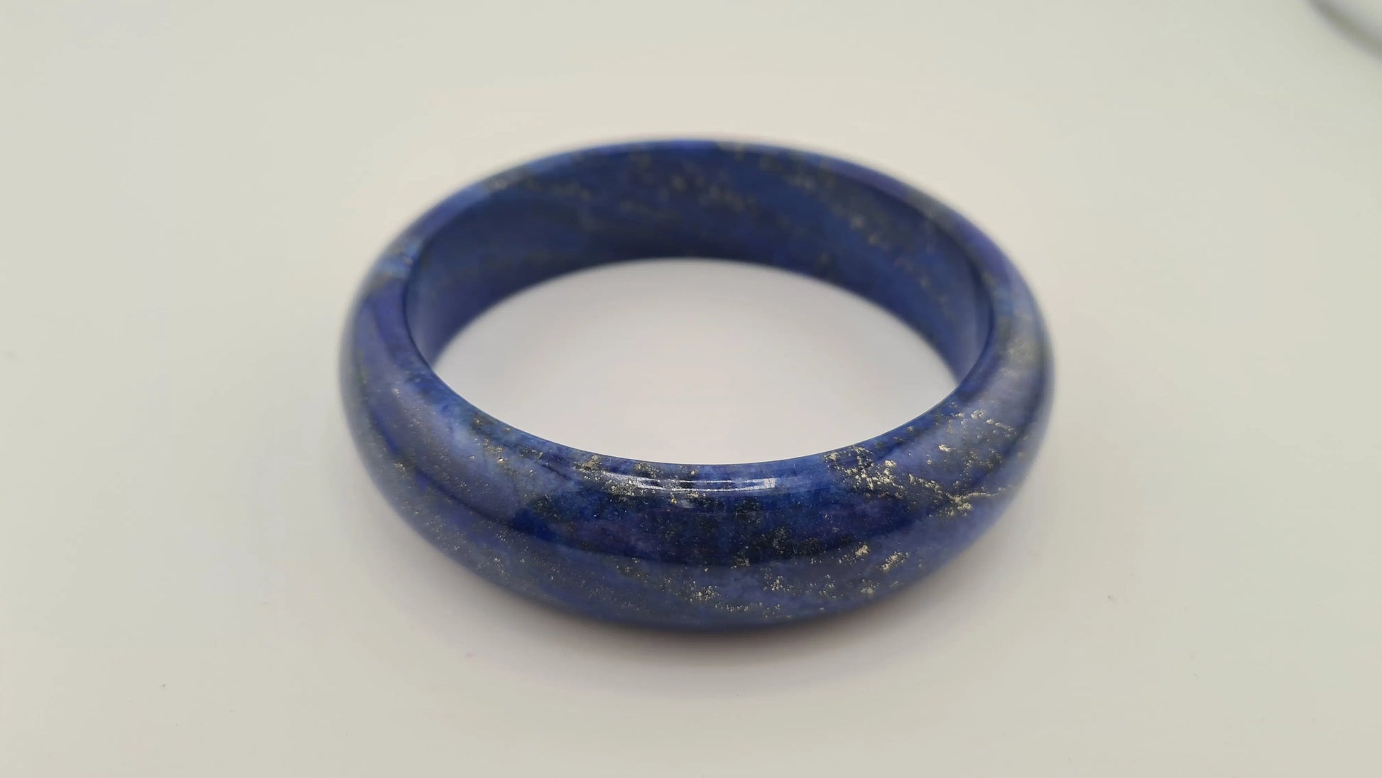 Bracelet massif "jonc" en lapis-lazuli Cristal Roche