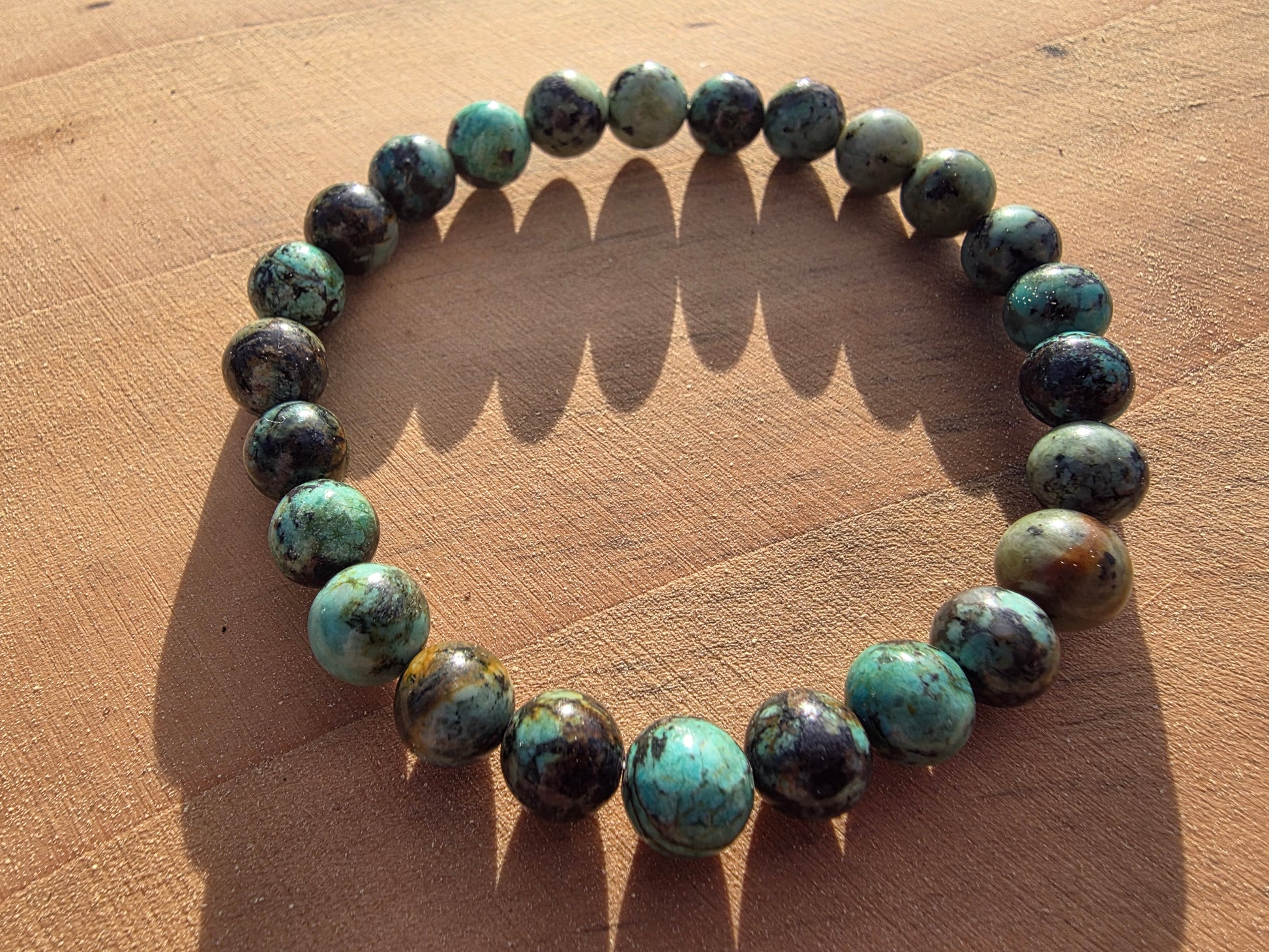 Bracelet en Turquoise de perles de 8mm Cristal Roche