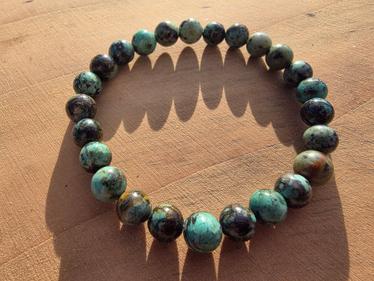 Bracelet en Turquoise de perles de 8mm Cristal Roche