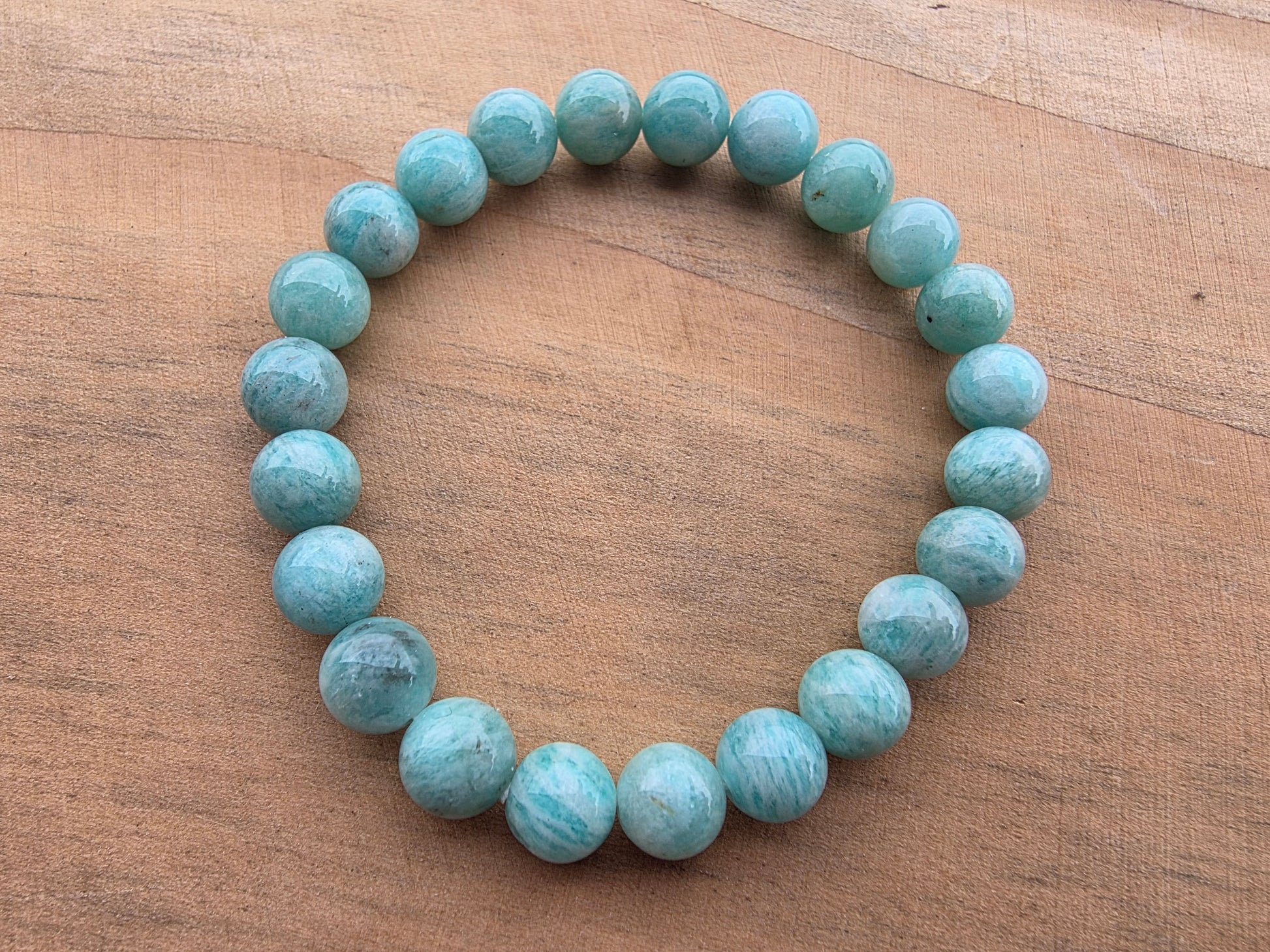 Bracelets de perles d'Amazonite 8mm Cristal Roche