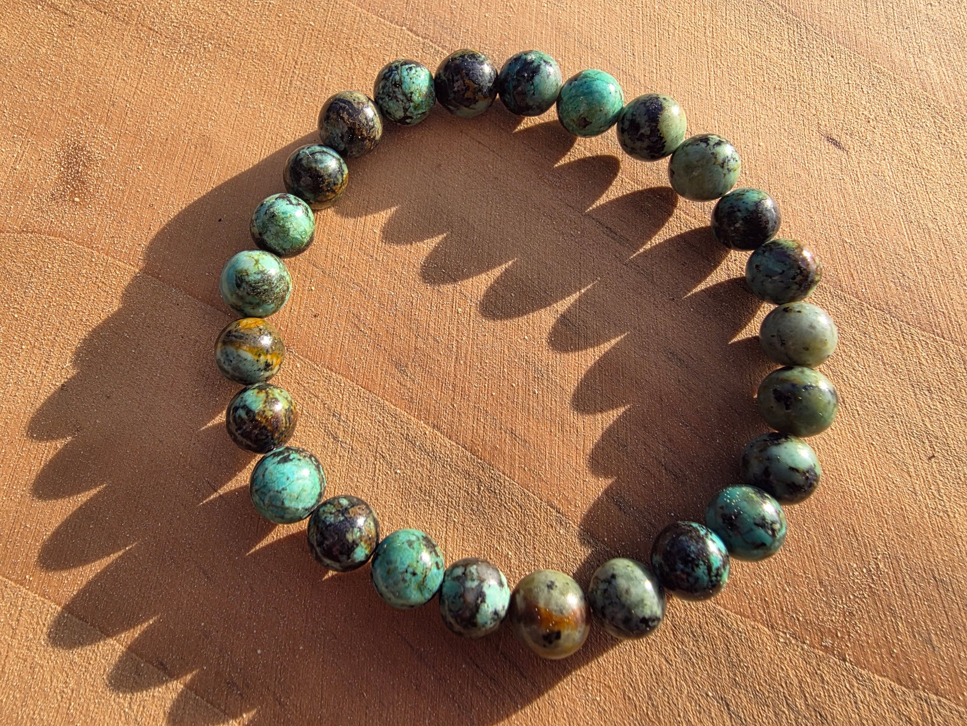 Bracelet en Turquoise de perles de 8mm Cristal Roche