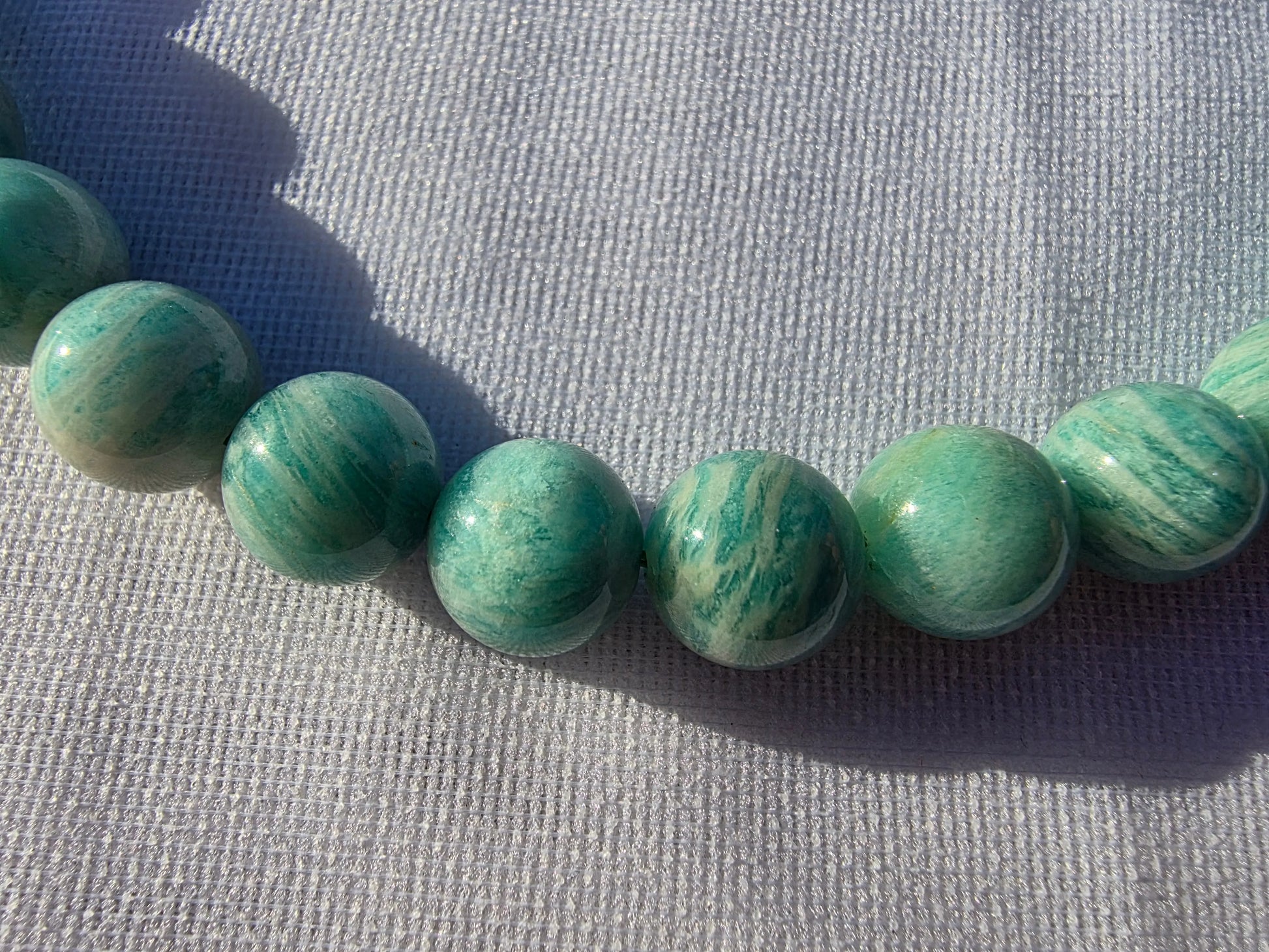 Bracelets de perles d'Amazonite 10mm Cristal Roche