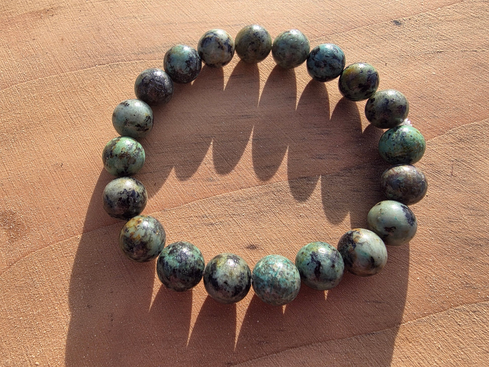 Bracelet en Turquoise de perles de 10mm Cristal Roche