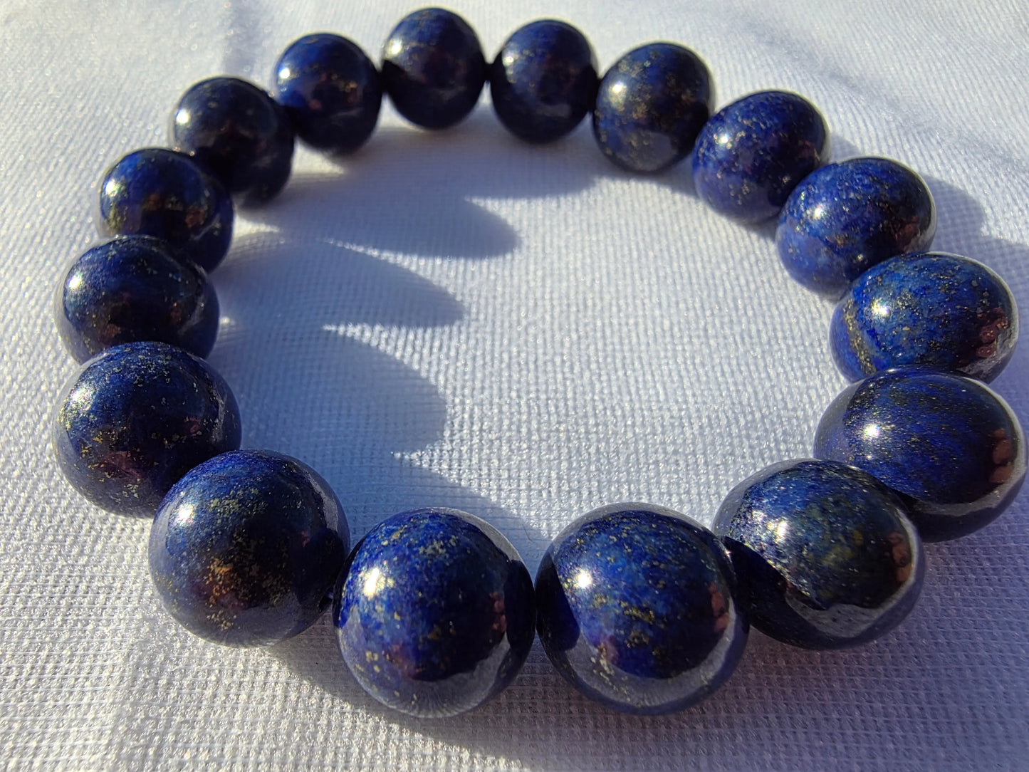 Bracelets de perles de lapis lazuli 12mm / 20cm Cristal Roche