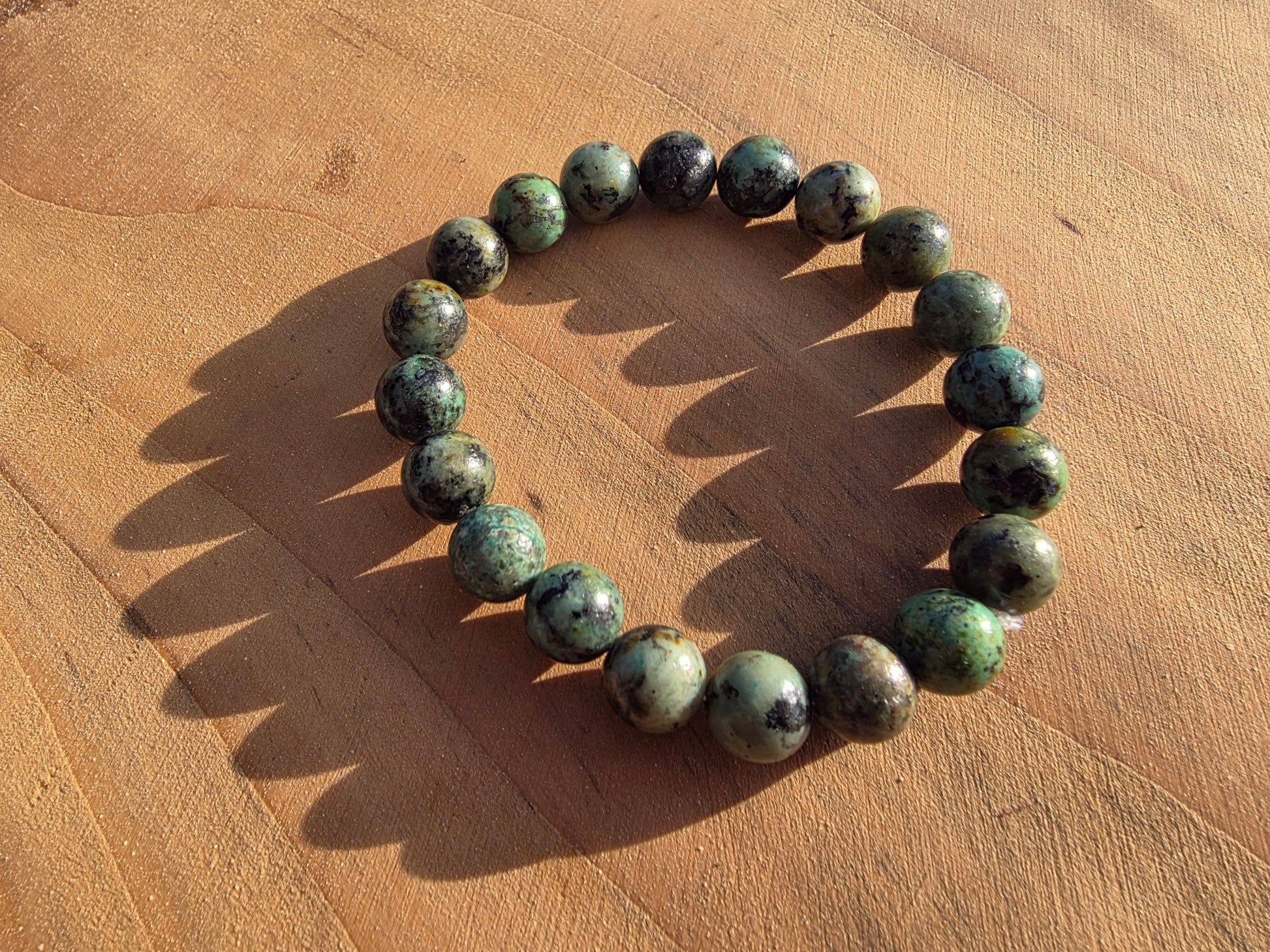 Bracelet en Turquoise de perles de 10mm Cristal Roche