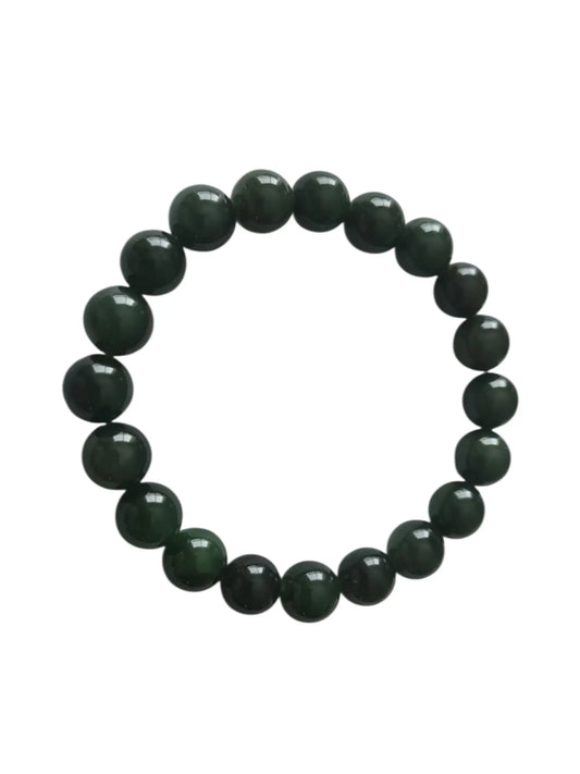 Bracelet en jade néphrite de Sibérie 8mm Cristal Roche