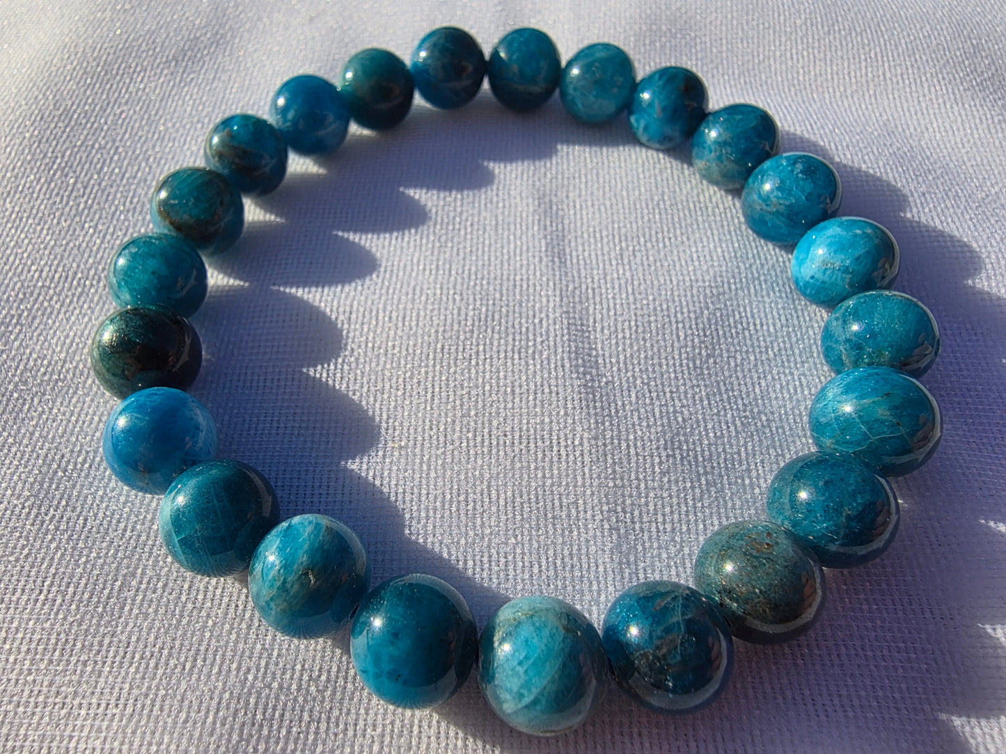 Bracelets de perles en Apatite 10mm Cristal Roche