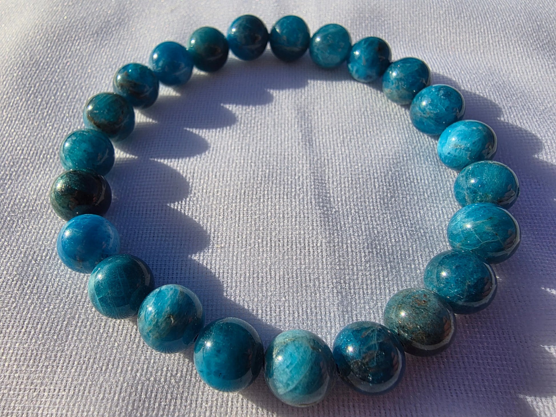 Bracelets de perles en Apatite 10mm Cristal Roche